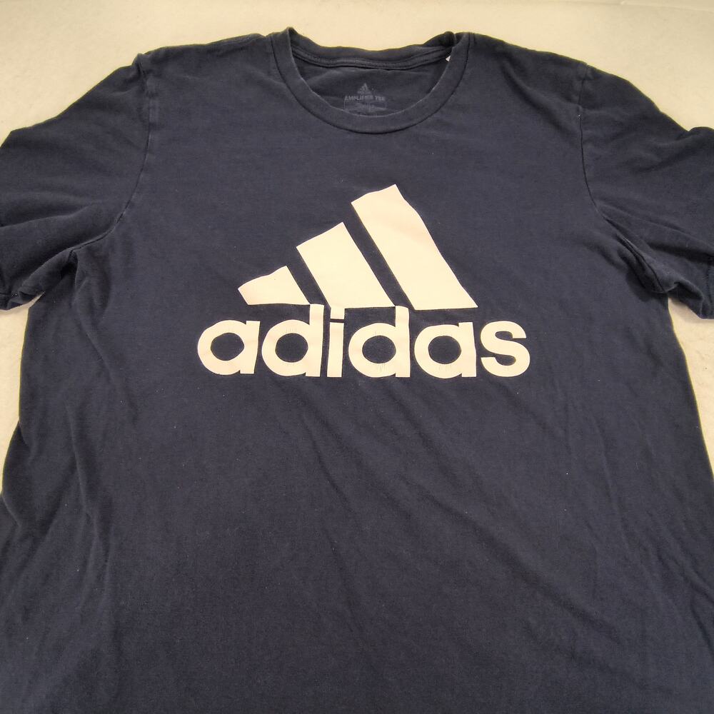 Adidas Graphic Short Sleeve Crew Neck T Shirt Womens Size Extra Large XL Navy
